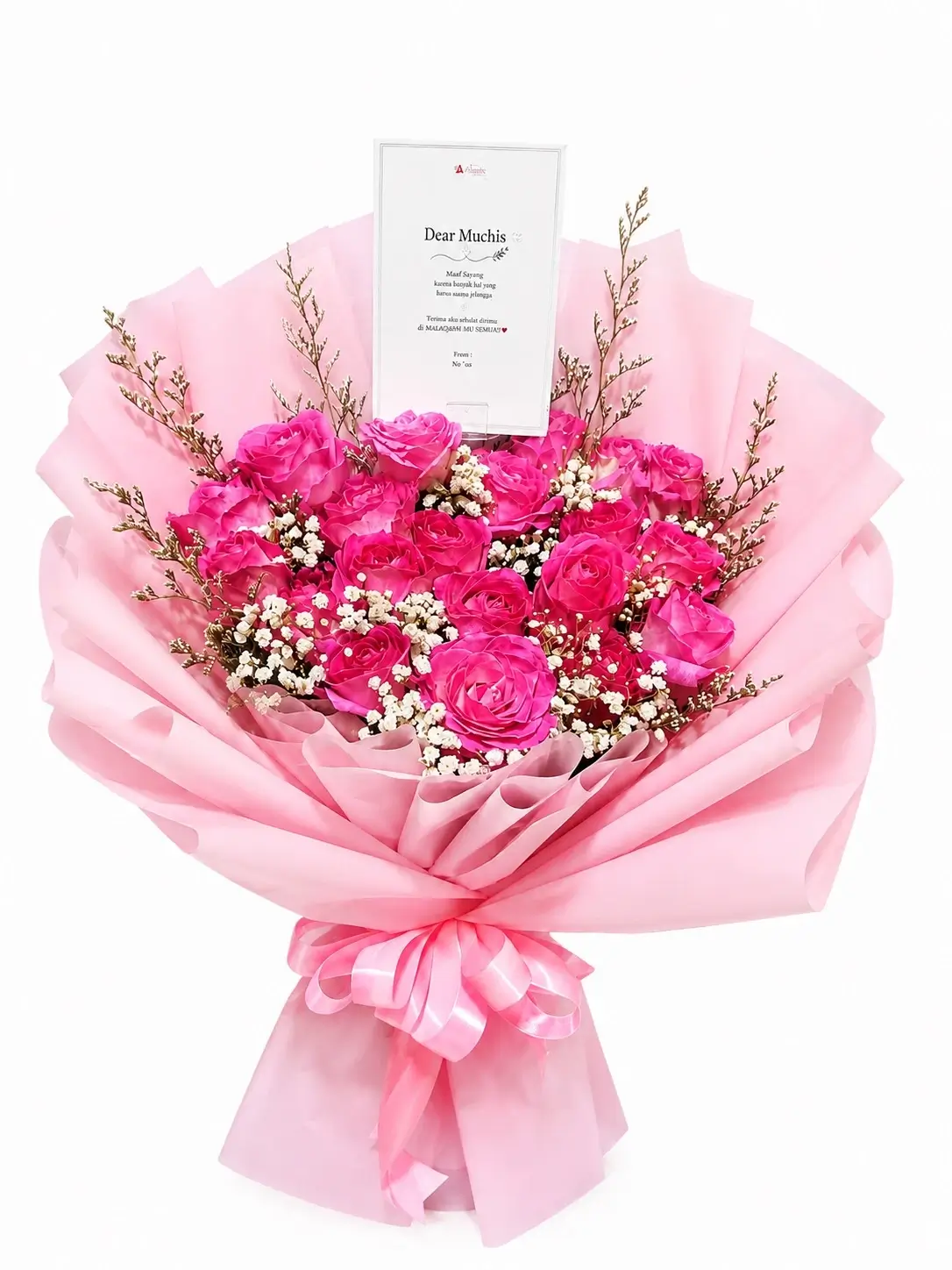 Buket Bunga Mawar Pink Fanta (Fuchsia) Elegan