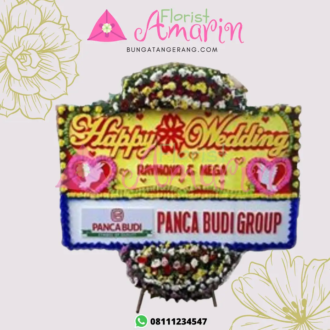 Bunga Papan Happy Wedding 4