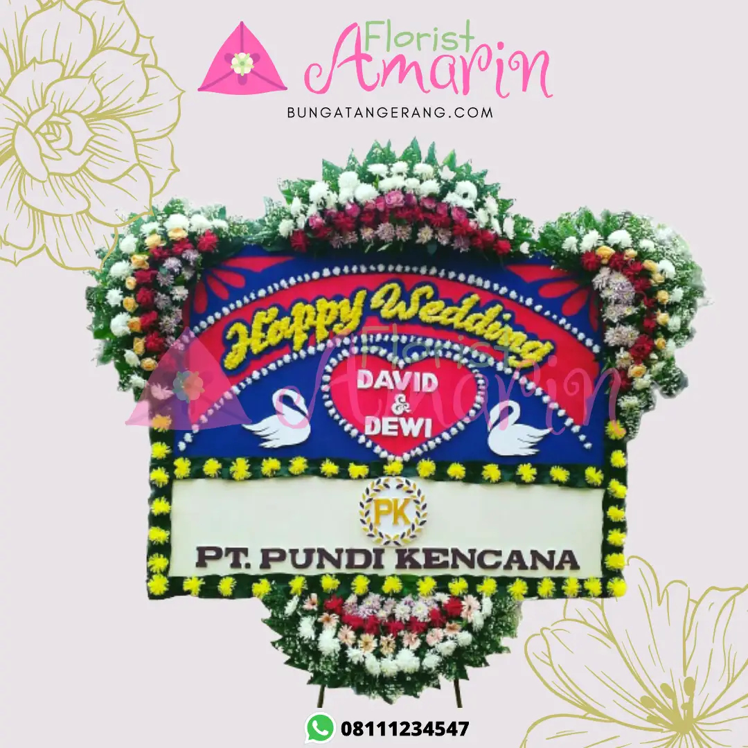 Bunga Papan Happy Wedding 22