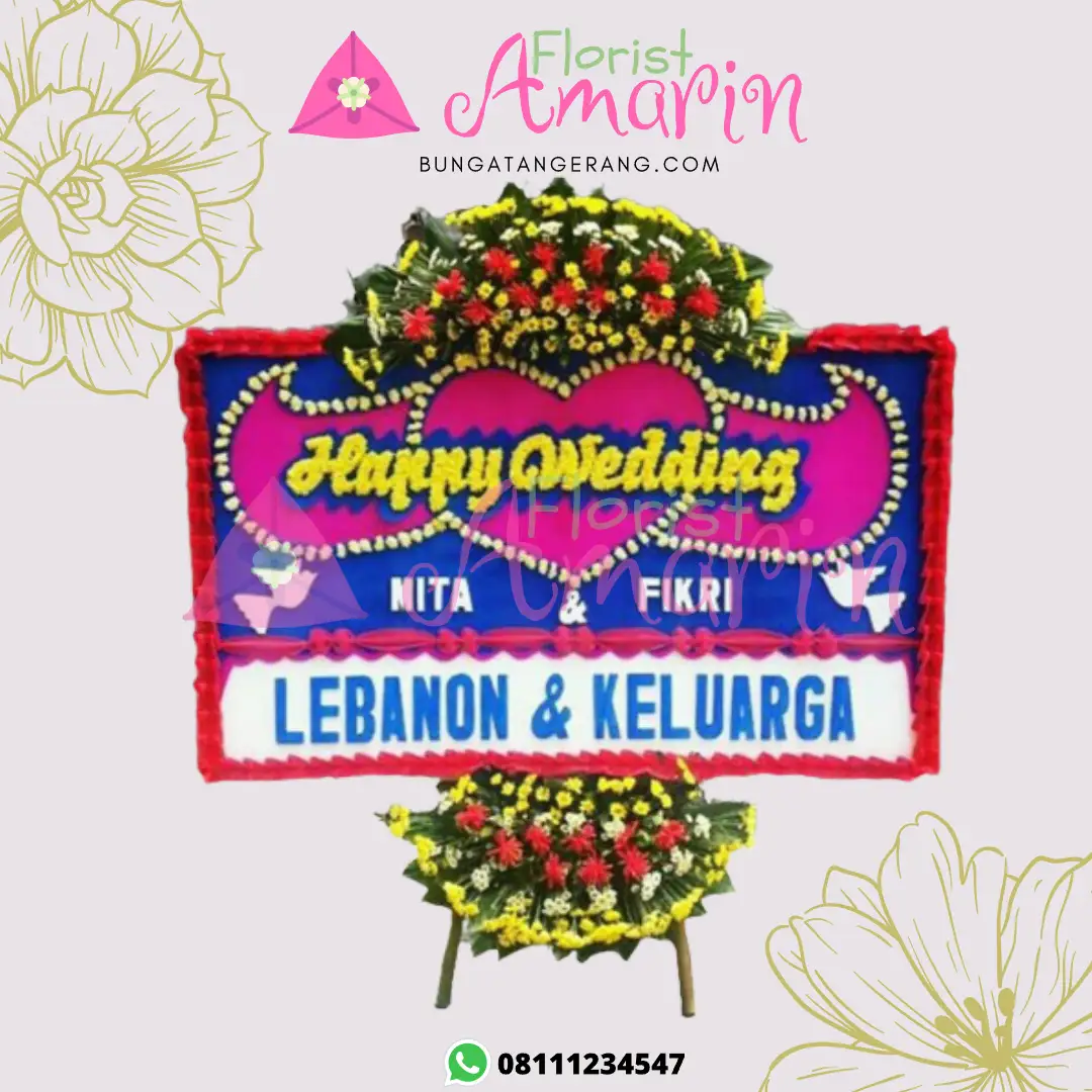 Bunga Papan Happy Wedding 23