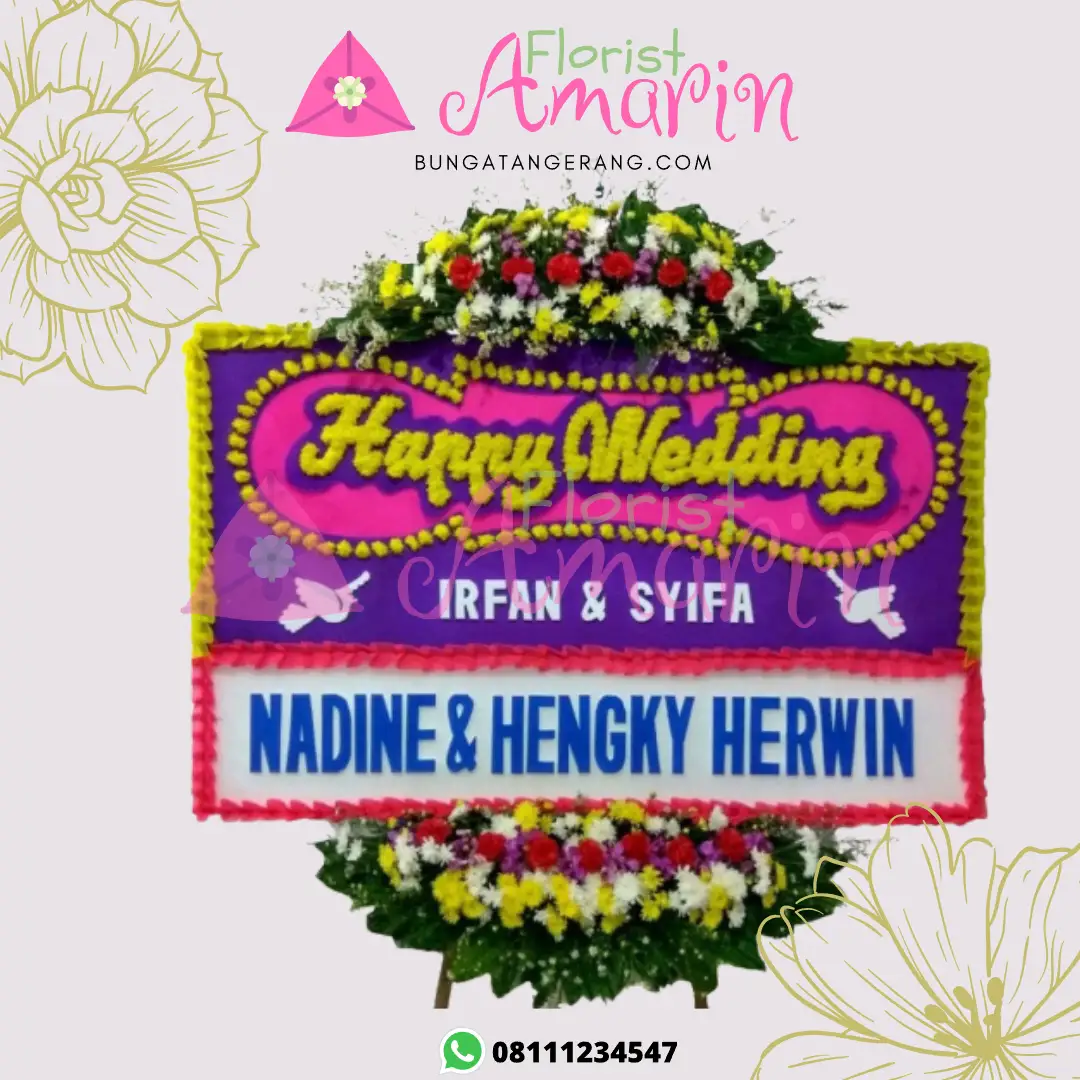 Bunga Papan Happy Wedding 24